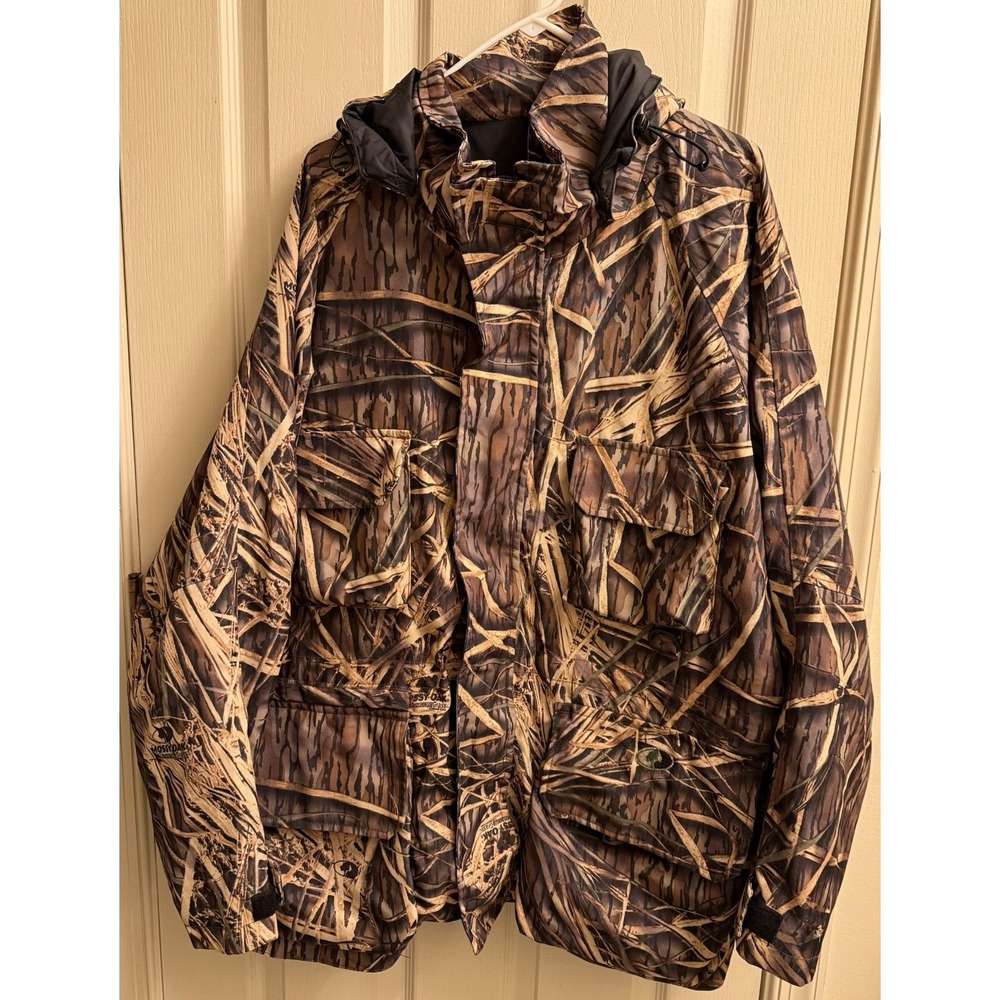 Vintage Mossy Oak Jacket‎ Mens XL Shadow Grass Duck Hunting Bomber With Hood
